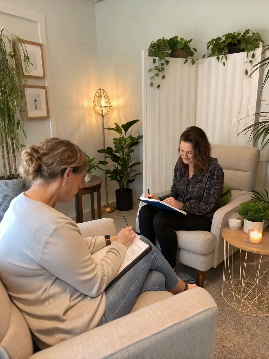 An image of a coach actively listening to a client, showcasing attentive and personalized support.